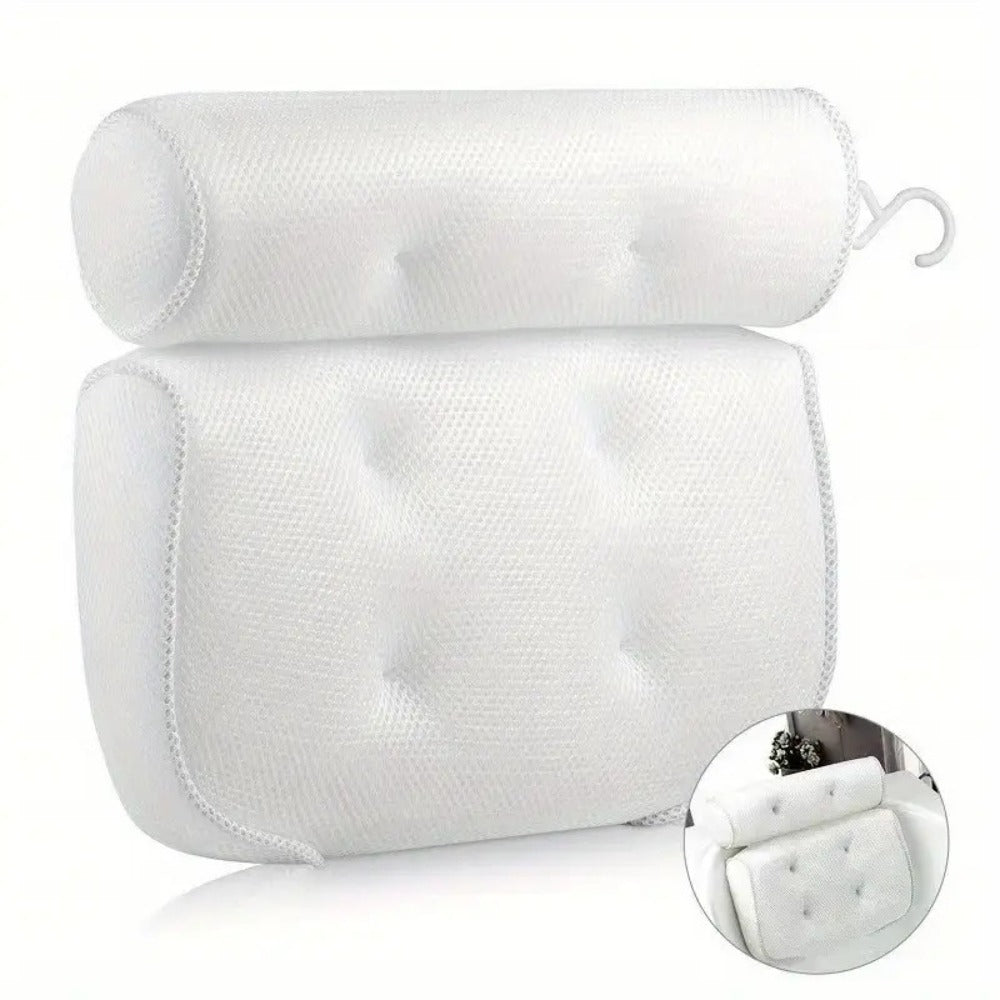 Bathtub Anti-Slip Pillow, Spa Bath Pillow with Anti-Slip Suction Cups, Neck And Back Support, Bathroom Additions, Bathtub/Bathroom Supplies