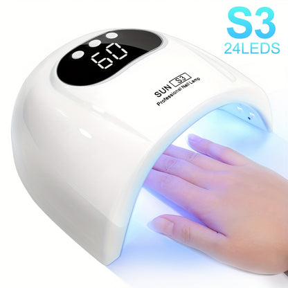 USB Nail Dryer Lamp LCD Display Gel Polish Curing Light Professional Nail Art Drying Lamp for All Gel Polish Manicure Pedicure Salon Home Tool Pink White Blue
