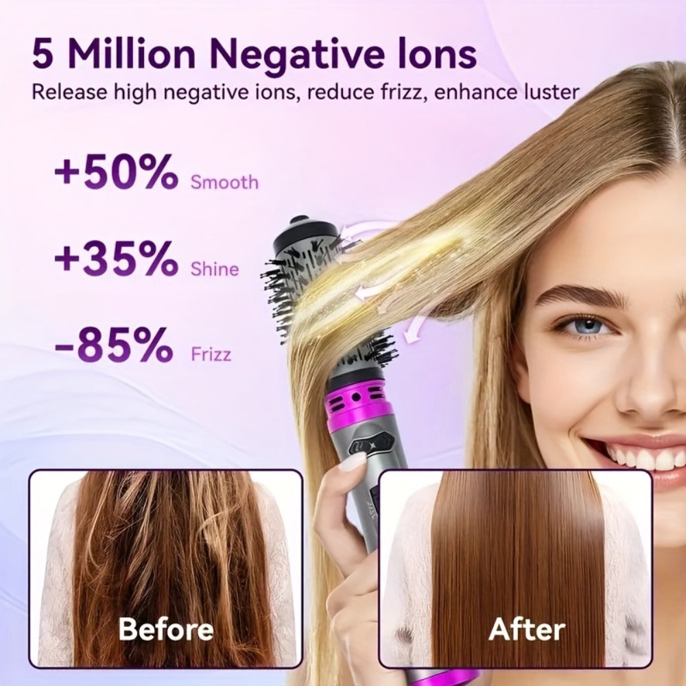2-in-1 Rotating Hot Air Styling Brush, A Multi-functional Hot Air Comb That Can Create Curls Or Straighten Hair. Achieve Salon-quality Results At Home In One Step-effortlessly Craft Vibrant, Trendy Curls And Y Smooth Hair.
