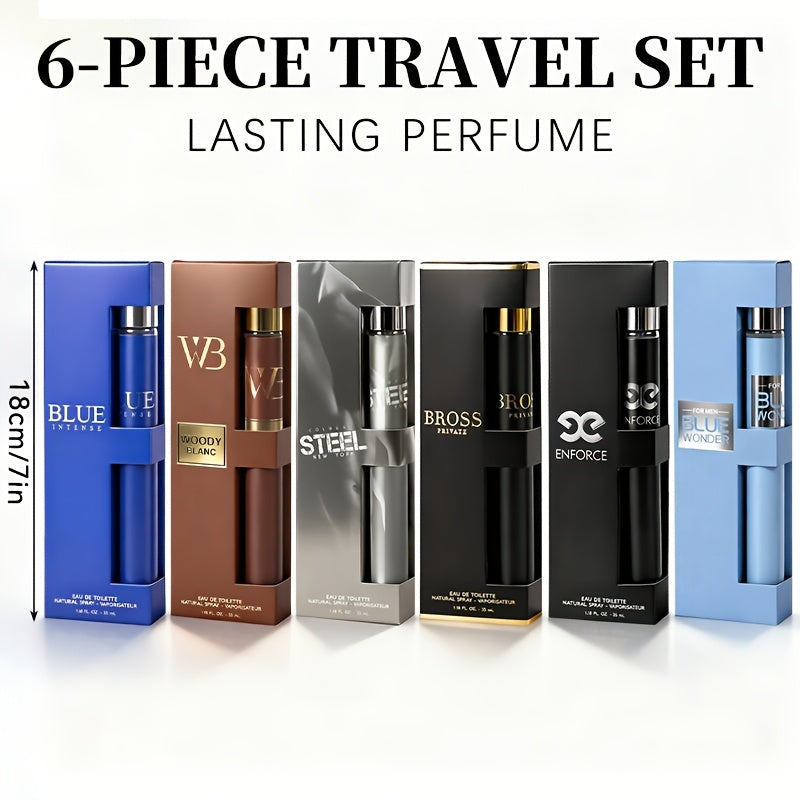 6pcs Men'S Travel EDP Gift Set - 2 Sets Available (6 Scents Each) | 12 Unique Fragrances Total, Long-Lasting for Holiday & Dating