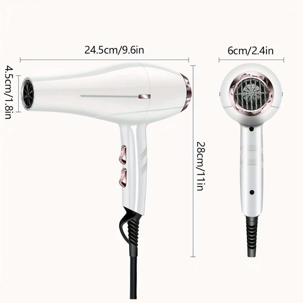 Professional Hair Dryer Set with Accessories - Brushless Motor Blow Dryer Kit with Concentrator Nozzle Comb Clip 2 Modes 3 Speeds for Home Travel Salon Black White Blue Green