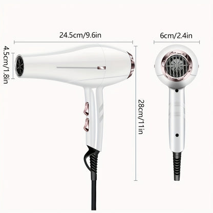 Professional Hair Dryer Set with Accessories - Brushless Motor Blow Dryer Kit with Concentrator Nozzle Comb Clip 2 Modes 3 Speeds for Home Travel Salon Black White Blue Green