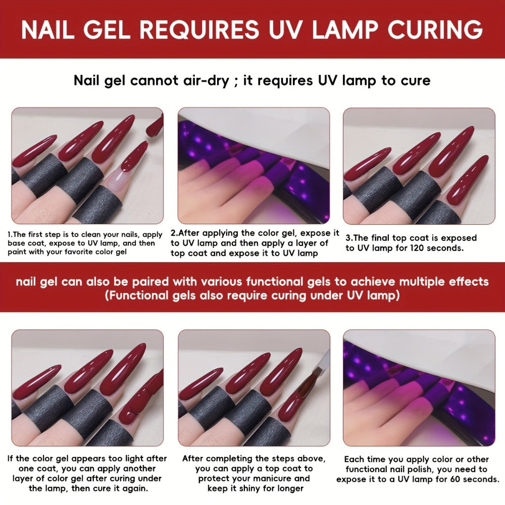 XEIJAYI 9pcs 0.51oz New Popular Nail Gel Semi Permanent Nail Art Soaking LED Nail Salon DIY Nail Salon Gel