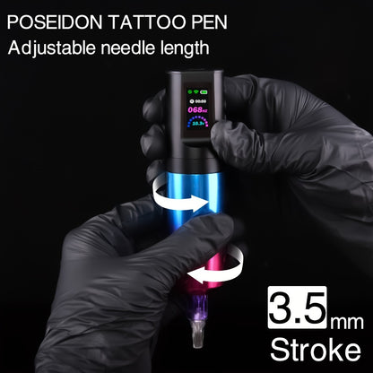 Tattoo Pen Kit Wireless Rotary LED Color Screen — 20pcs Cartridge Needles, 11 Tattoo Inks, 6-Hour Battery, Complete Tattoo Machine Kit for Beginners & Professionals