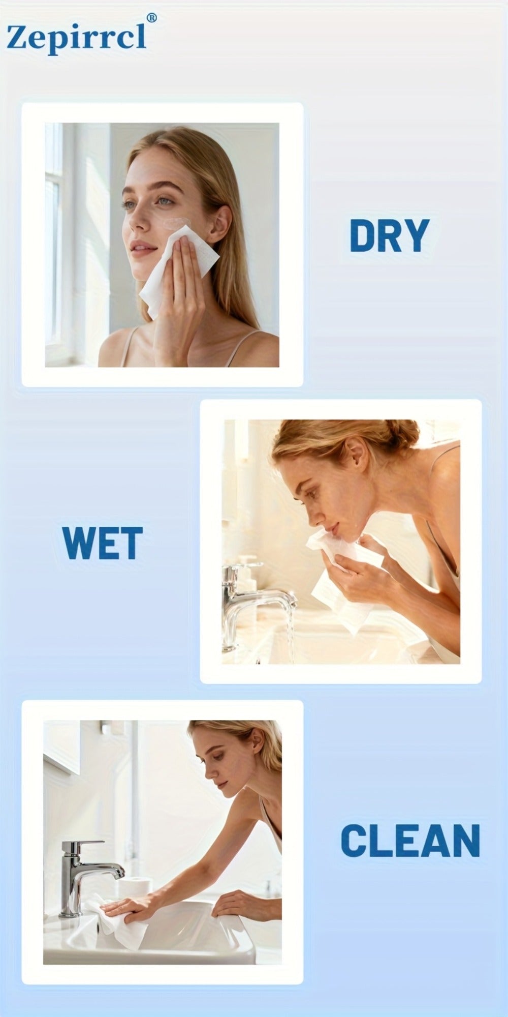 10.24*11.81inch 50/150pcs Disposable Facial Towels, Ultra-Soft, Unscented Cleansing Wipes for Skin Cleaning, Suitable for All Skin Types, Multi-Purpose Makeup Remover And Thick Cleansing Towels -- 50 Sheets Per Box.
