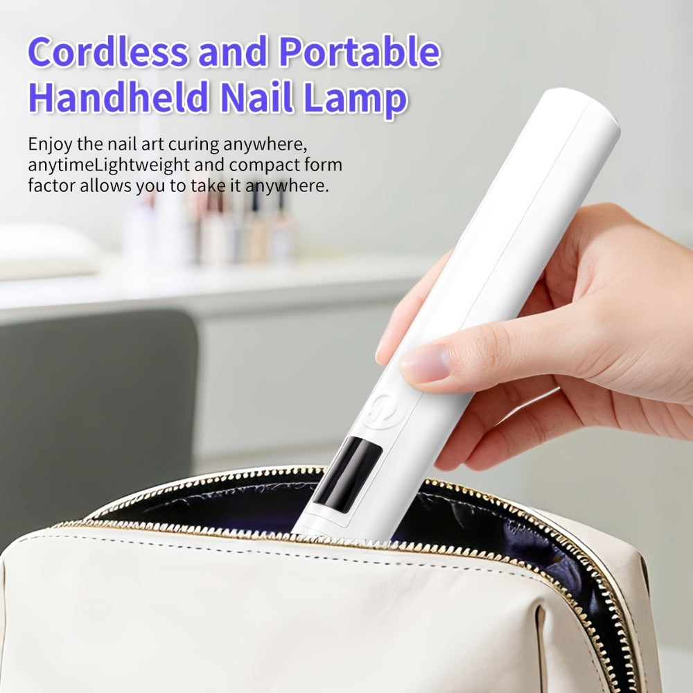 Portable LED Nail Stamper Lamp with 4 Heads, DIY French Manicure & Nail Sticker Decor Kit, One-Step for Press-on Stickers & Nail Art, Rechargeable Home Travel Manicure Set, Gift for Beginners