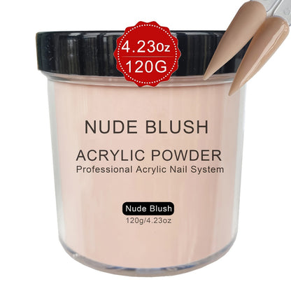 Acrylic Nail Powder 4oz - Professional Clear Pink White Nude Polymer Powder for Nail Extensions 3D Nail Art Sculpting DIY No Lamp Required