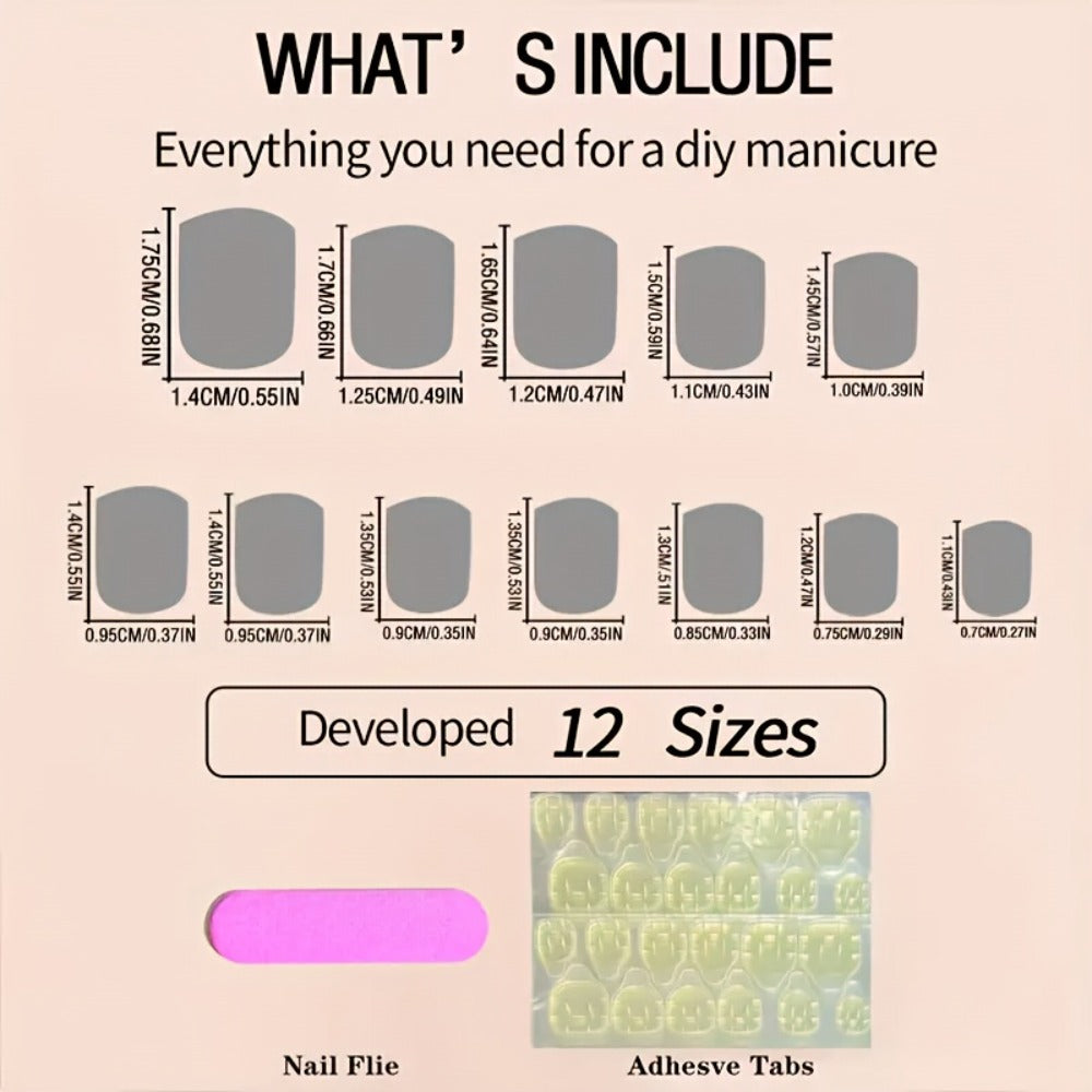Upgrade Your Look. 72pcs (3 Boxes) Women'S Nail Accessory Set. Classic And Easy Elegant Design. Glossy Fake Nails. Extendable And Detachable Nails
