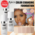 3pcs Buy 2 Get 1 Free Color-Changing Liquid Foundation, Valentine's Nourishing & Moisturizing Foundation BB Cream with Glycerin, Lightweight Non-Caky Non Creasy Makeup, 0.81oz Natural Flawless Magic Liquid Foundation-Unisex Suitable for All Light