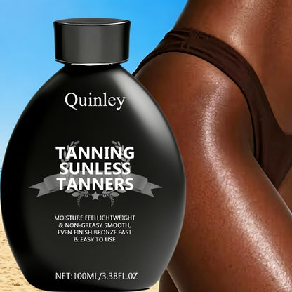Sunless Self Tanner Lotion 3.38oz — Instant Deep Bronze Glow, Lightweight Non-Greasy Hydrating Self-Tanning Body Lotion, Streak-Free Natural Tan for Women, Beach-Ready Skin All Year Round
