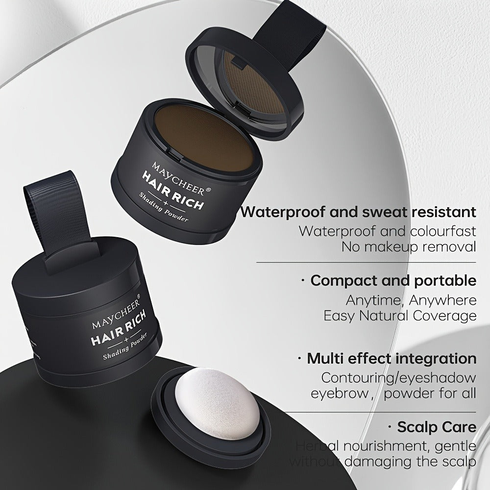Beard Touch-Up Powder for Men — Instant Gray Coverage & Hair Filler for Beard, Eyebrows, Hairline | Natural Thickness Effect | 5 Colors Available