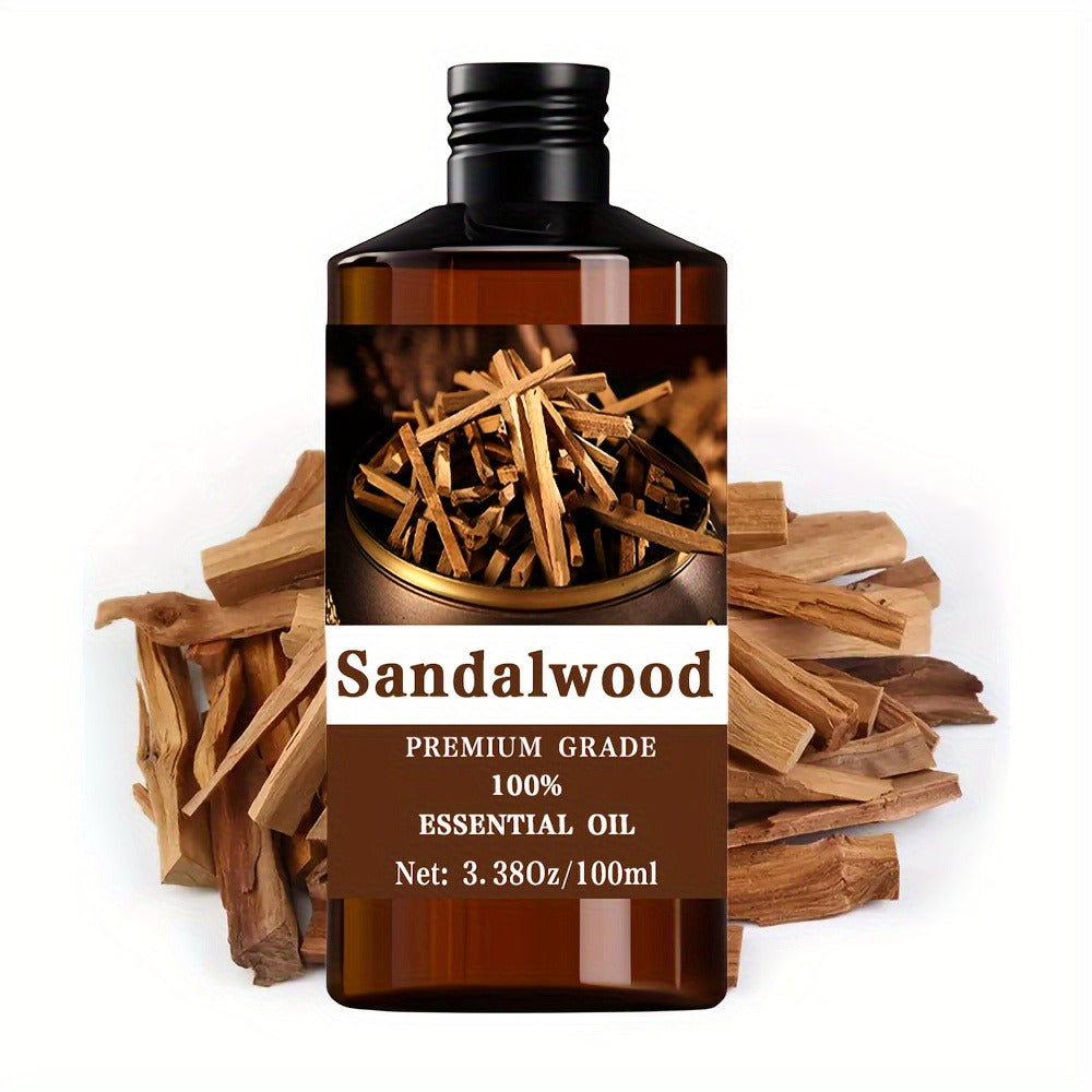 Sandalwood Essential Oil, 100ml/3.38fl.oz, 100% Pure & Natural Care Grade for Nail, Hair & Skin Care, Massage, Moisturizing Massage Essential Oil for Men & Women, Meditation Gift, Perfect Christmas Gift