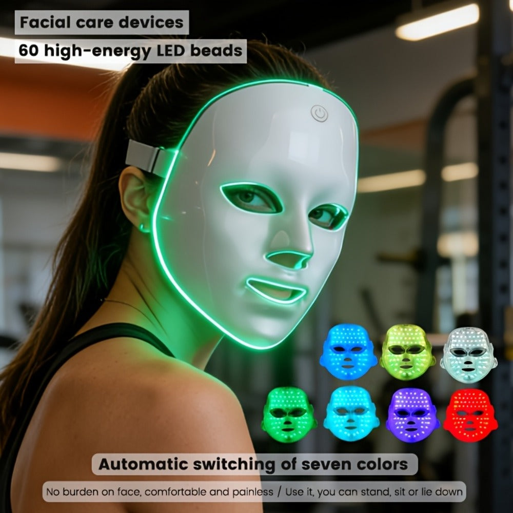 A 7-Color Facial Mask Machine, Portable Facial Care Device, Home Beauty Care Tool, USB Charging, Suitable As a Gift for Girlfriend And Valentine'S Day Gift