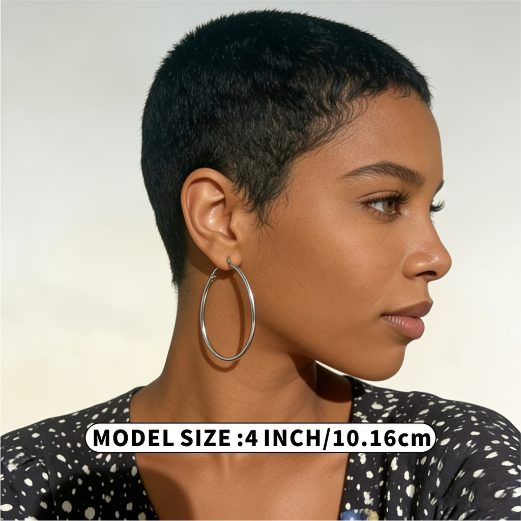 Pixie Cut Human Hair Wig for Women, 4 Inch 180% Density Real Human Hair, Machine Made, No Glue Needed, Natural Realistic Look, Lightweight Breathable Elastic Net Cap, Comfortable All-Day Wear