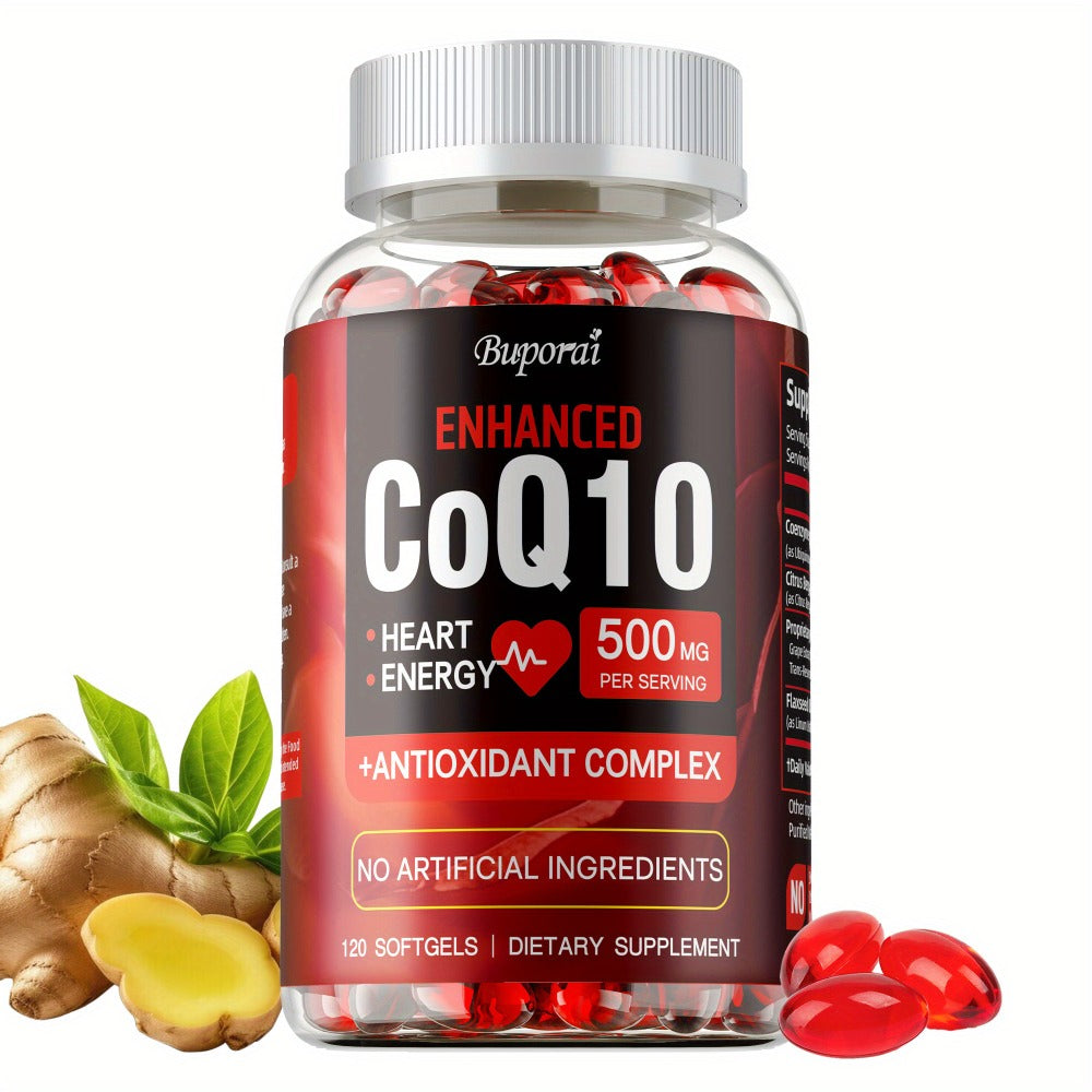 CoQ10 - with Citrus Bergamot, Cardiovascular, Brain & Heart Health Supports, Supports Energy Production, Rich in Antioxidant - 120pcs