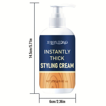 Hair Thickening Cream for Men & Women - Instant Volume & Fluffiness Boost, Lightweight Non-Greasy Formula, Plant-Based Squalane & Rosemary, Moisturizing Styling Cream for All Hair Types, 250g
