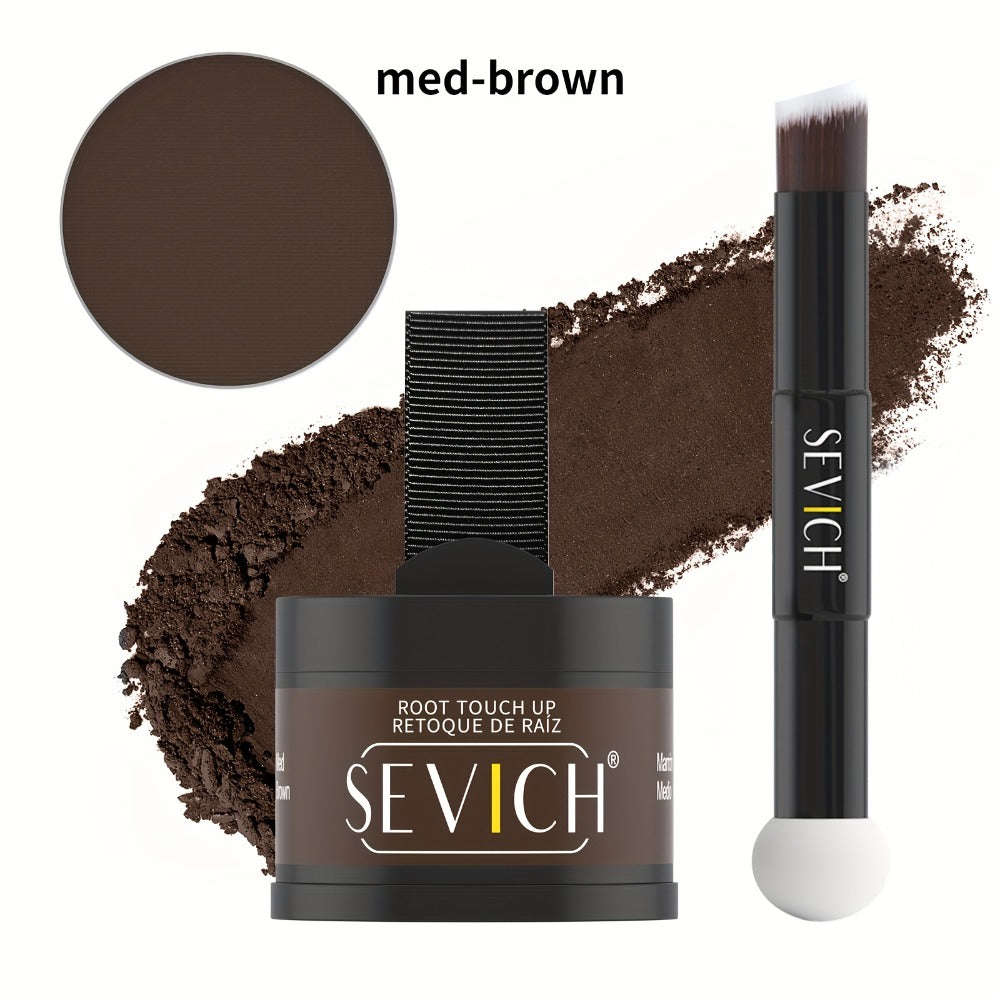 Hairline Powder Root Touch-Up Kit Waterproof Hair Shadow 4g + 4g Refill & Brush - Instant Grey Hair Concealer, Natural Eyebrow Powder for Men & Women, Long-Lasting Travel-Size Natural Finish