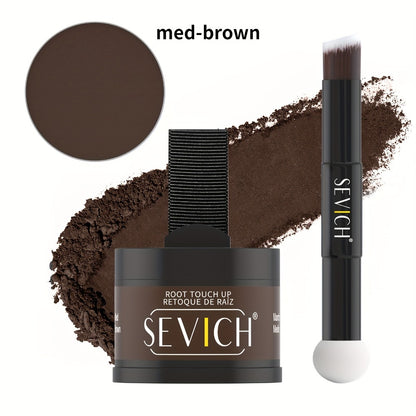 Hairline Powder Root Touch-Up Kit Waterproof Hair Shadow 4g + 4g Refill & Brush - Instant Grey Hair Concealer, Natural Eyebrow Powder for Men & Women, Long-Lasting Travel-Size Natural Finish