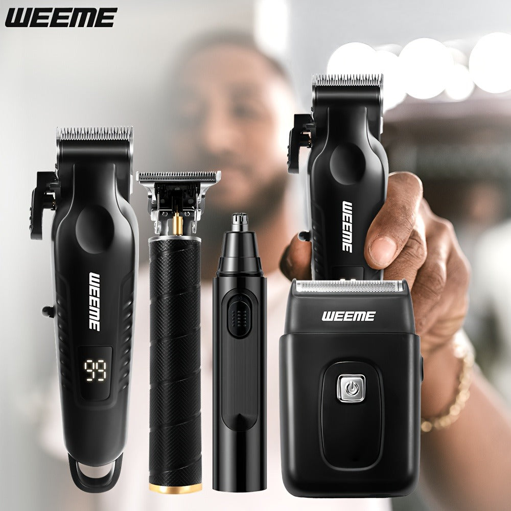 WEEME Essential Grooming Kit for Men, Ultimate Trimming and Shaving Solution with USB Charging and LCD Battery Display, Perfect Gift for Dad Brothers Sons or Friends