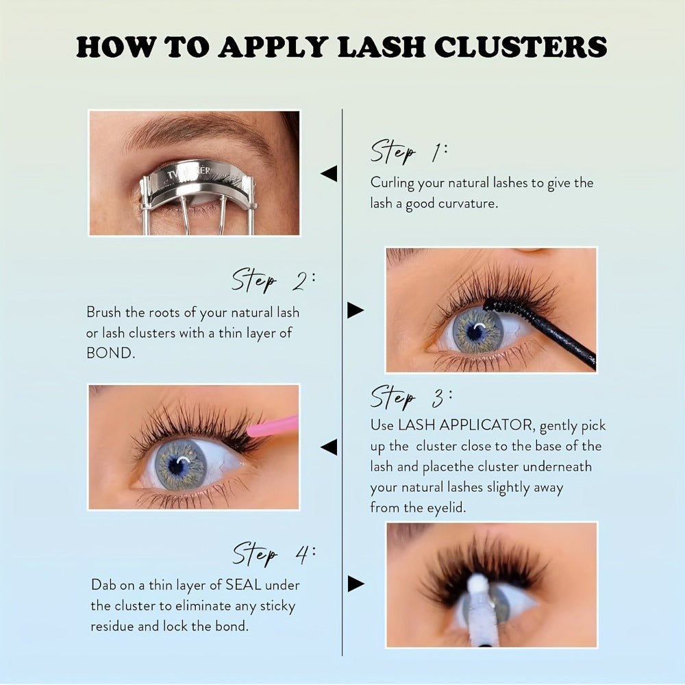 Fairy Lash Clusters Kit, 8mm-18mm Manga C Curl Anime Eyelash Extension Kit Individual Spike Lashes Volume Natural With Spikes Wet-Look Spiky