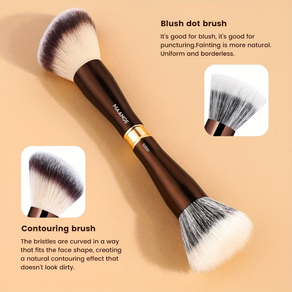 MAANGE 8pcs Double-ended Makeup Brushes + Storage Box High-end Makeup Tools Double-ended Foundation Brush Blush Brush Contour Brush Multi-function Makeup Brush Suitable for Facial Makeup Women's Beauty Tools Daily Travel Commuting Women's Gifts, Professio