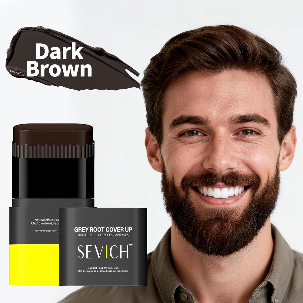 Beard Dye Pen Waterproof Beard Color Stick - Sevich 2-in-1 Disposable Washable Beard Hair Filler Pen with Brush for Men Mustache Styling Natural Gentle Look