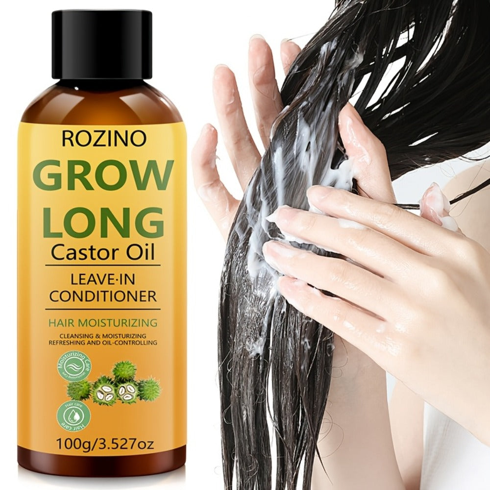 Castor Oil Hair Conditioner 100ml - Deep Repair Thickening Scalp Treatment for Dry Damaged Thinning Hair - Strengthens Roots Removes Dandruff Controls Oil & Prevents Hair Loss for All Hair Types