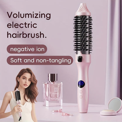Thermal Air Brush 2-in-1 Straightener & Curler – Blowout Brush with Negative Ion Technology, Frizz-Free Temp Control, Lightweight Travel Hair Styling Tool for Women
