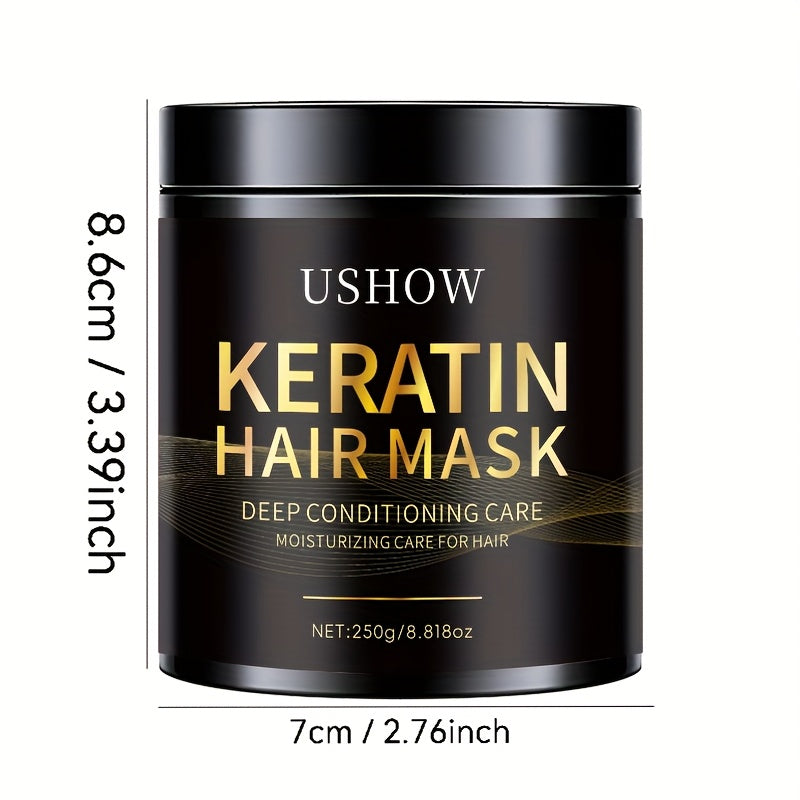 250G U Show Keratin Hair Mask - Deep Conditioning And Moisturizing for Dry Damaged Hair, Softens And Strengthens with Keratin And Collagen, Anti-Breakage And Split Ends, 8.8Oz, Hair Care, Sleek Packaging, Highquality Ingredients
