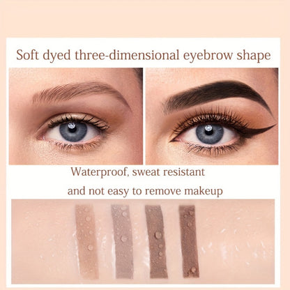 Waterproof Eyebrow Pencil Dual-Ended Smudge-Proof Long-Lasting Brow Definer with Angled Tip Flat Tip Spoolie Brush Precise Outlining Filling 2pcs 4pcs Set