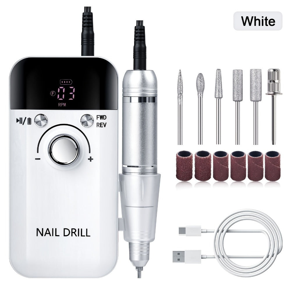 45000RPM Electric Nail Drill Machine with LCD Display Low Noise Rechargeable Nail File for Gel Polish Removal and Nail Polishing