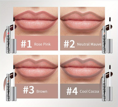 Lip Liner & Lip Stain 2-in-1 Pen Set of 4 — Waterproof Smudge-Proof Matte Lip Tattoo with Natural Acid Formula, Long-Lasting Transfer-Resistant Lip Makeup in 4 Colors