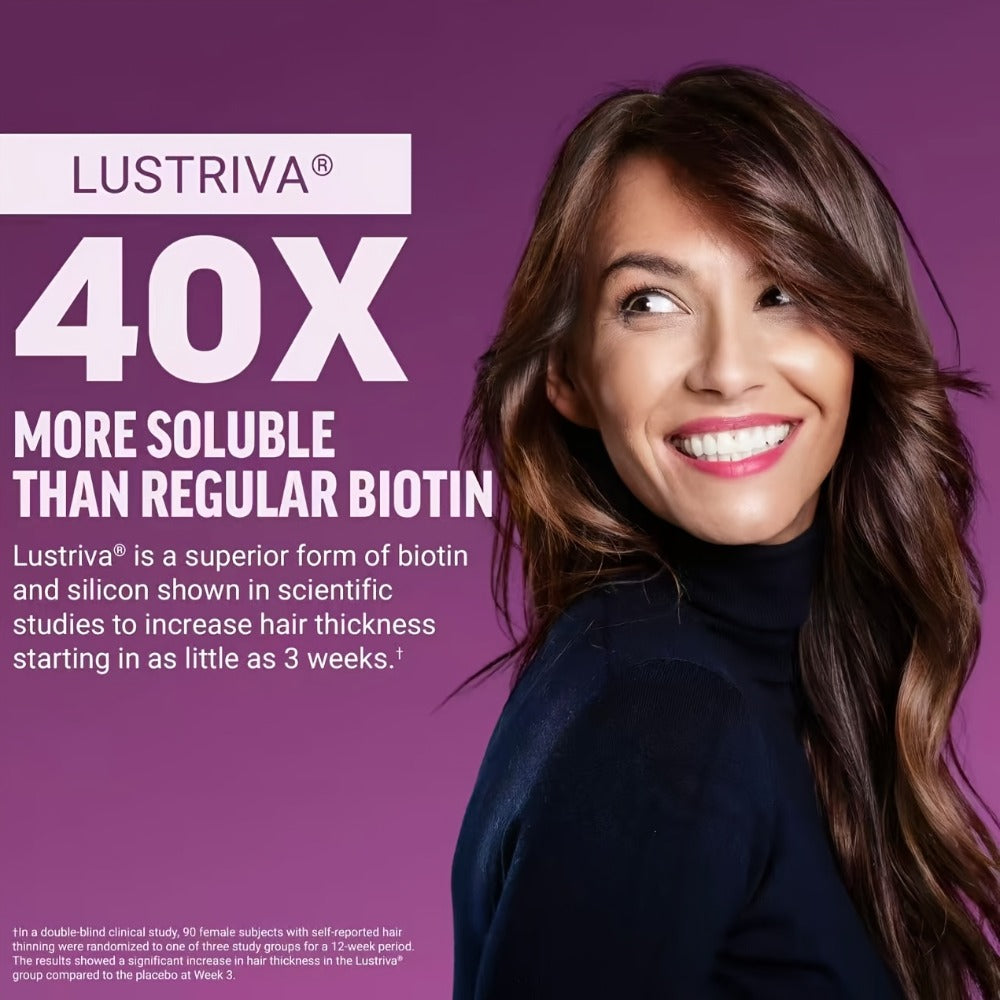 [Hair Accelerator With Biotin] Accelerator With Clinically Studied Lustriva To Promote Thicker, Stronger Hair, Biotin & Mixed Berry, 60 Chew