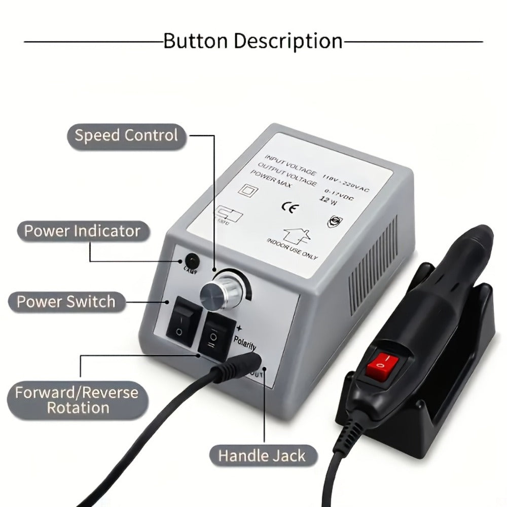 20000RPM Electric Nail Machine Desktop Equipment with Milling Cutters Bits Set Gel Cuticle Armor Removal Pedicure Manicure Tool Professional Electric Nail Drill Milling Machine for Manicure Pedicure Files Tools Kit Nail Polisher