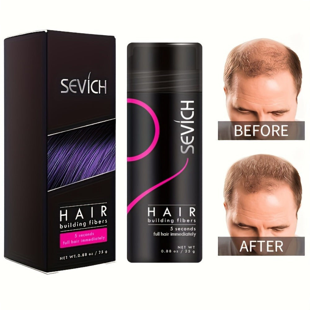 Hair Building Fibers with Spray Head 2-Pack Sevich - Instant Natural Thickening for Thinning Hair Fuller Look Conceals Hair Loss Black Dark Brown Medium Brown
