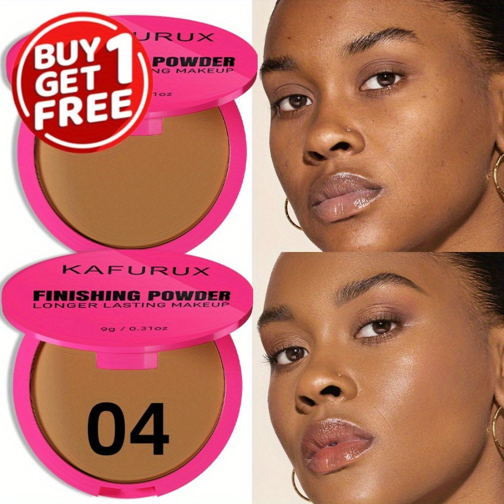 Pressed Powder Foundation 2PCS Set – Lightweight, Waterproof & Sweatproof Concealer Makeup, Non-Sticky Non-Drying Formula, Long-Lasting Coverage for All Skin Types, 5 Shades
