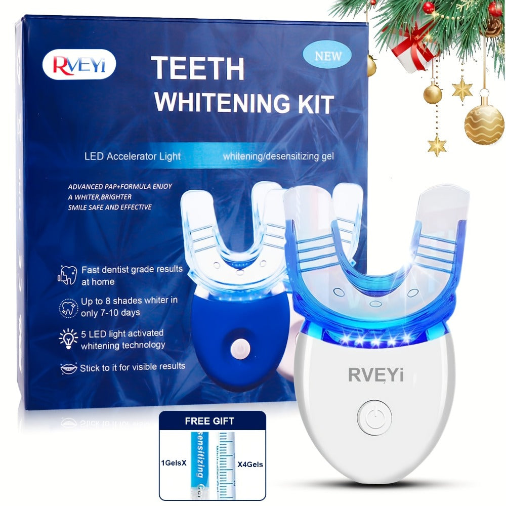 LED Teeth Light Teeth Kit with 5 X Teeth Gel, Safe Enamel, Perfect Ift for Parents, Girlfriend/boyfriend Gift
