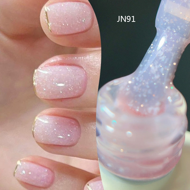 Jelly Gel Nail Polish 10ml - Milky White Snow Glitter Pink Nude Translucent Soak Off Semi-Permanent UV LED Nail Art 30 Day Wear Multiple Shades
