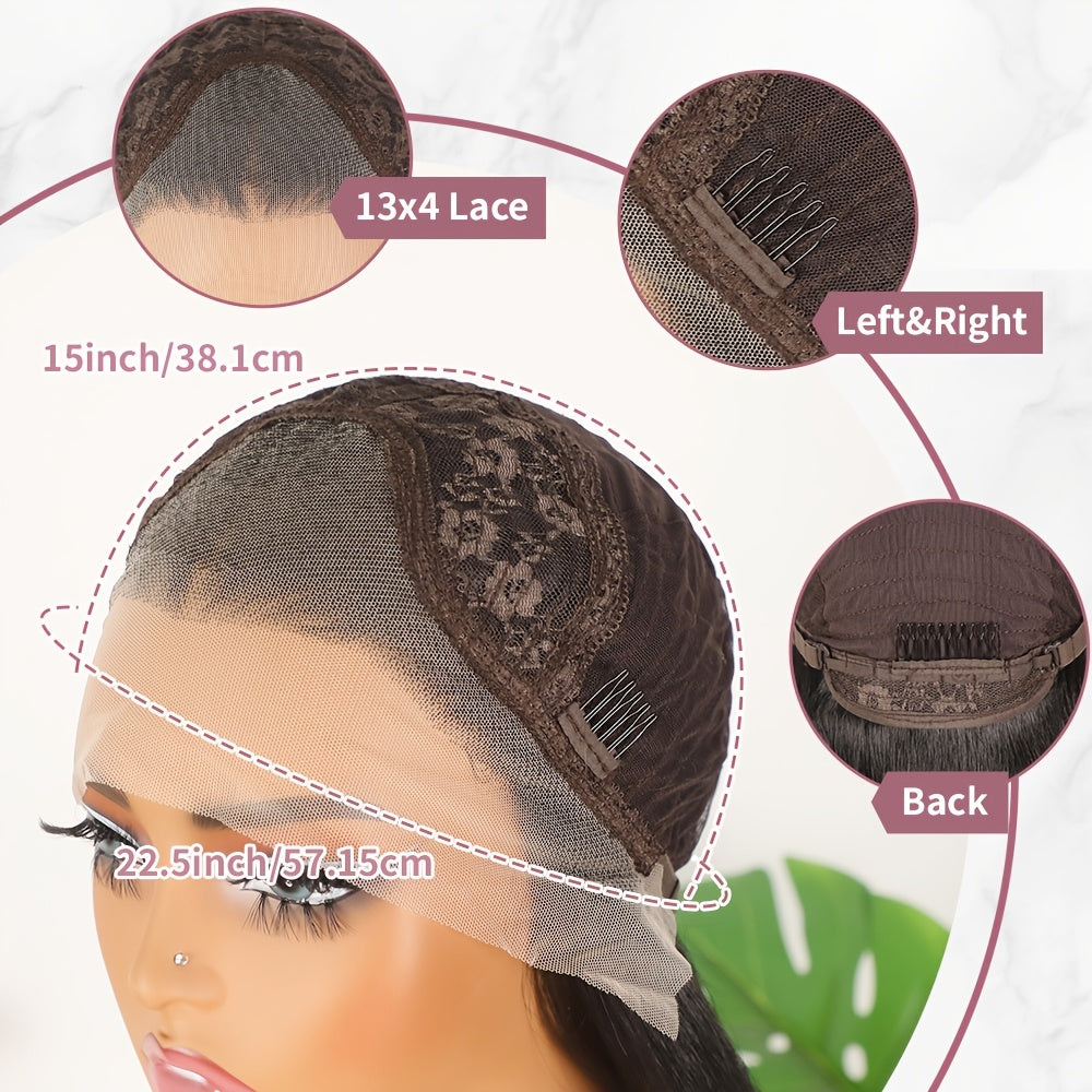Long Loose Curly Wave Lace Front Wigs Pre Plucked Natural Black Color Glueless 13x4 Free Part Frontal Lace Replacement Wig for Fashion Women Ladies Daily Party Wear Heat Resistant Fiber 24 Inches 180% Density