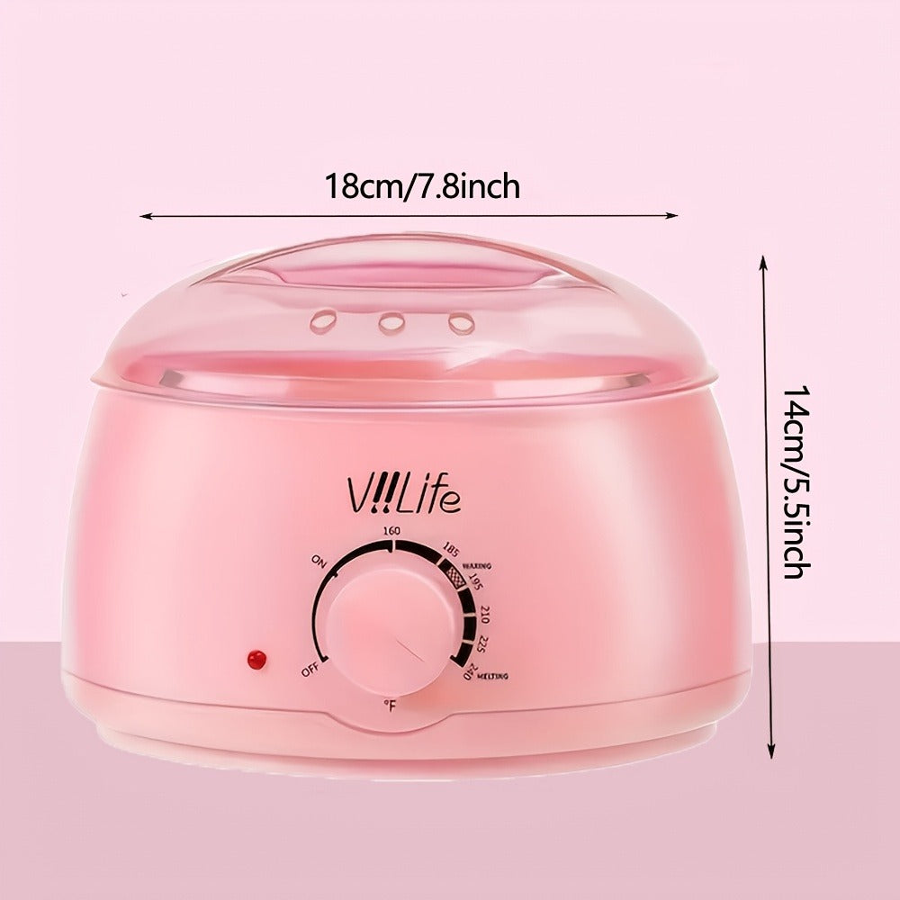 Wax Bean Sold Seperately Wax Kit 6 Packs Wax Beads Pink Hair Removal Waxing Kit for Women Men Wax Warmer Pot for Face, Eyebrow, Body, Brazilian, Bikini Wax Machine with 43 Accessories for Home Salon