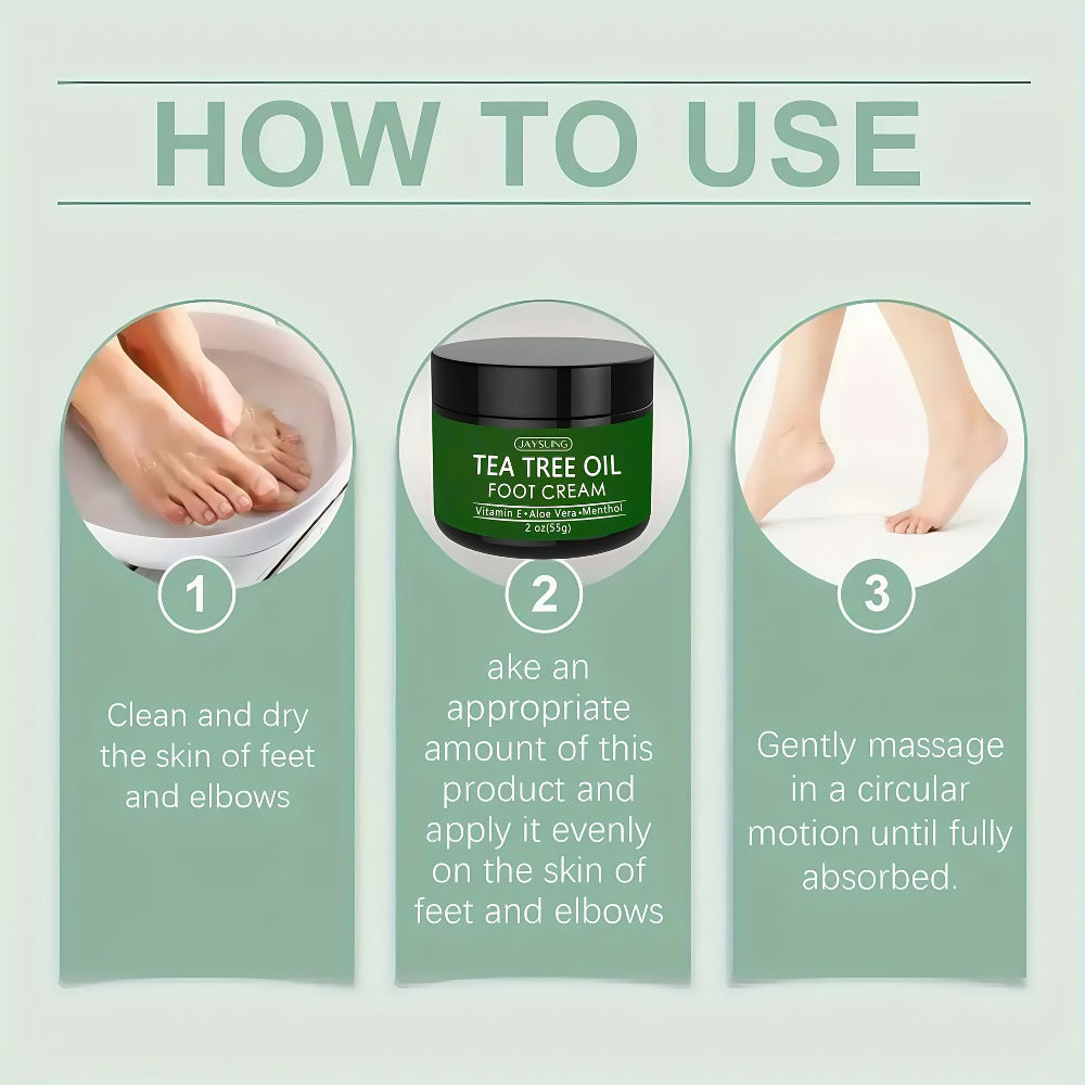 2pcs Tea Tree Oil Hand & Foot Care Cream, Suitable for Dry And Rough Skin, Containing Vitamins, Coconut Oil, And Plant Extracts. It Soothes And Moisturizes Feet, Leaving Skin Smooth. Ideal Gift Choice