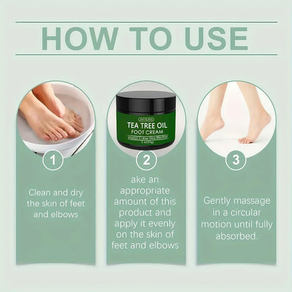 Foot Cream & Hand Cream 2-Pack | Tea Tree Oil Formula with Coconut Oil, Vitamins & Plant Extracts — Deep Moisturizing for Dry, Rough & Cracked Skin, Soothing Foot Care