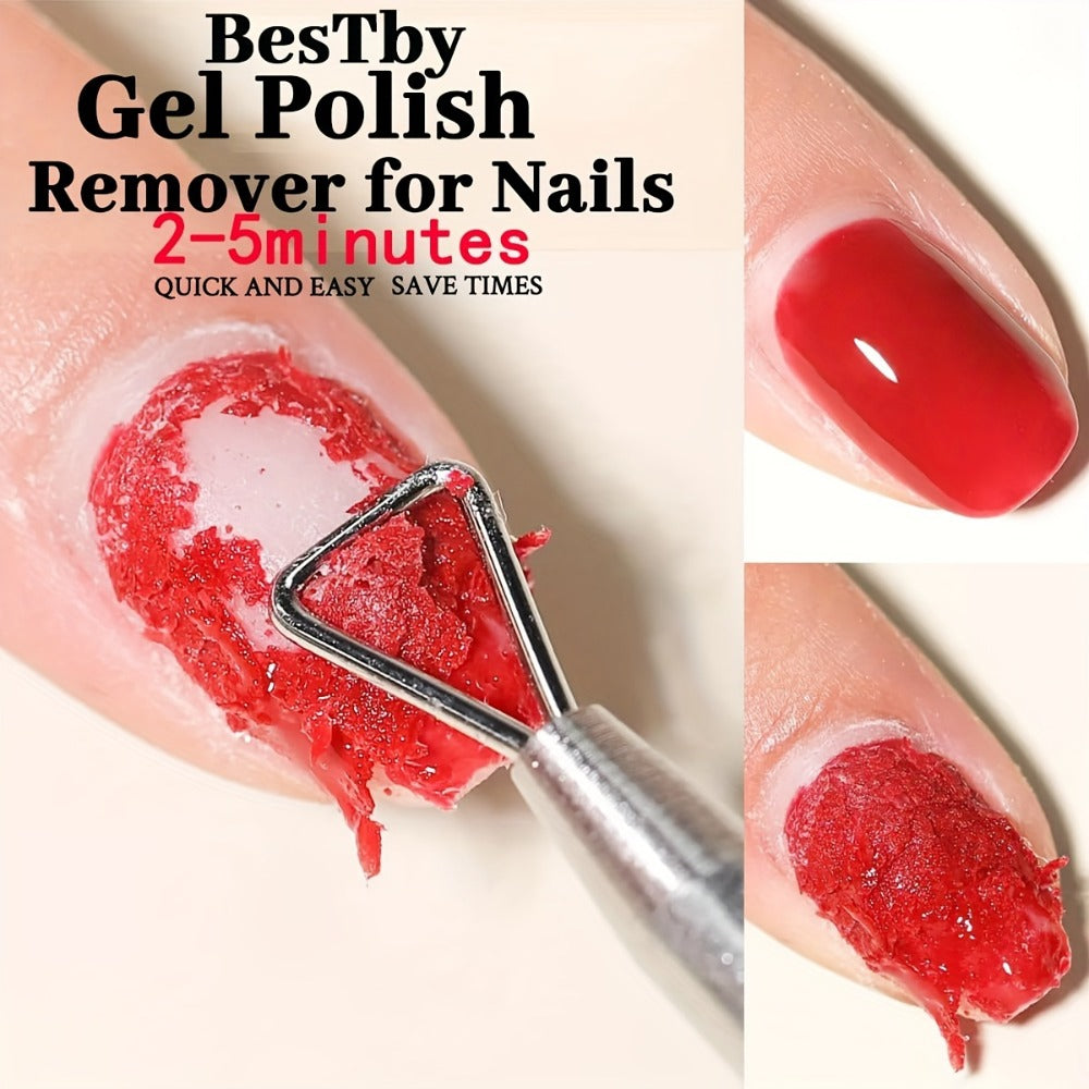 Gel Nail Polish Remover, Professional Gel Polish Remover For Nails, Remove Gel Nail Polish Within 2-5 Minutes - Quick & Easy Polish Remover - No Need For Foil, Soaking Or Wrapping With Cuticle Pusher And Nail Polish Scraper Tools