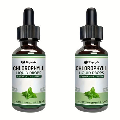 Chlorophyll Liquid Drops – Immune Support, Internal Deodoriser & Skin Health Supplement | Natural Mint Flavour, 4 Month Supply | ShopVora UK