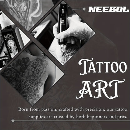 Wireless Rotary Tattoo Pen Machine Neebol Cordless Tattoo Gun with Screen Display Lightweight Upgraded Design with Cartridge Needles for Beginners & Artists