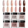 NOCIS 6pcs Nude Acrylic Dipping Powder Set - All Seasons Light Beige Tones, Brown Neutral Shades for 3D Nail Art, French Extensions & Carving, Odorless, No Power Needed, Perfect Gift for Women