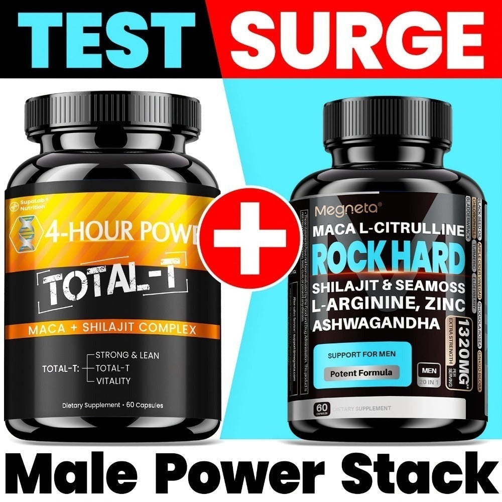 [2-Pack] Men'S Daily Fule - Blue Strength, Male & Heart Health, 4-HOUR POWER | with MACA, Ashwagandha, Tongkat Ali, Tribulus, Fenugreek, 3Rd Party Tested | 120 Capsules, 60 Days Supply