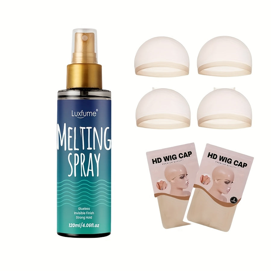 Lace Melting Spray for Wigs Strong Hold Quick Drying - No Residue Invisible Effect Wig Adhesive Spray for Lace Front Daily Styling