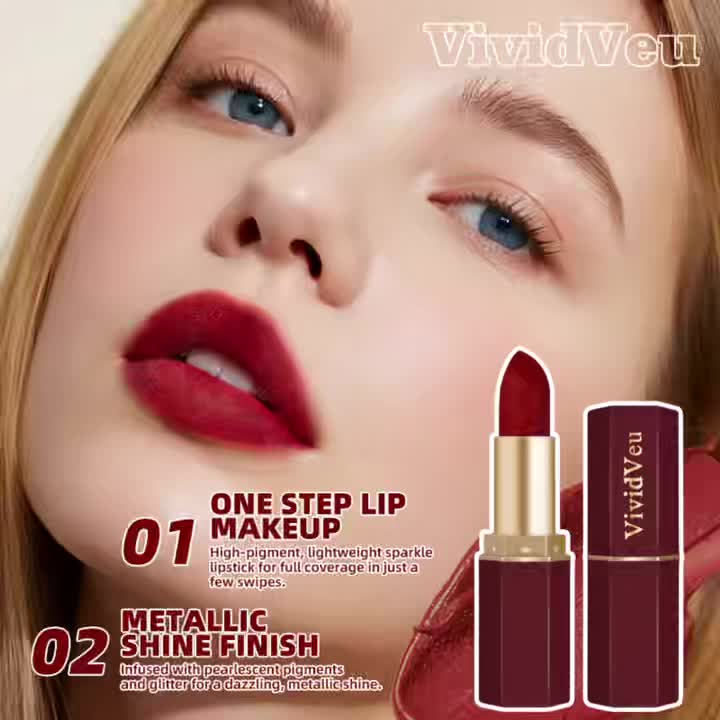 6pcs creamy lipsticks with a smooth and easy-to-apply texture, in berry shades, suitable for all light beige Light Beige tones, enriched with moisturizing ingredients, easy to color, a must-have for Halloween and Christmas.
