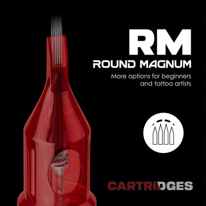 Tattoo Cartridge Needles Mixed Size - Assorted Round Liner, Shader & Curved Mag, #10 #12 Bugpin Standard, 3RL 5RL 7RL 9RL 11RL 5RS 7RS 9RS 7RM 9RM 9M1, 20/50pcs Tattoo Needle Set for Machine & Gun